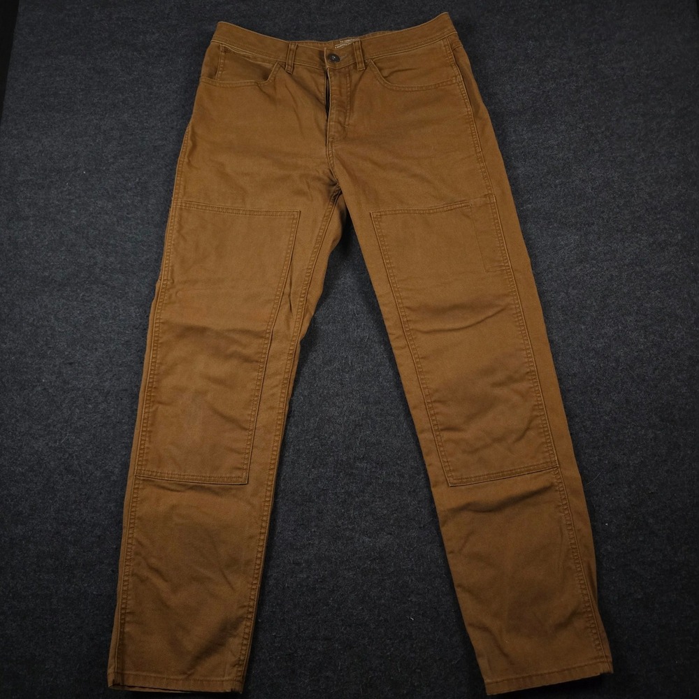 REI Co-op Trailsmith Pants Brown Double Knee Canvas Workwear Hiking Mens 32x32